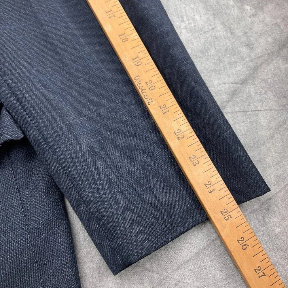Ralph Lauren Chaps Suit Men 46R Blue Plaid Wool Classic Jacket Union‎ Canada VTG